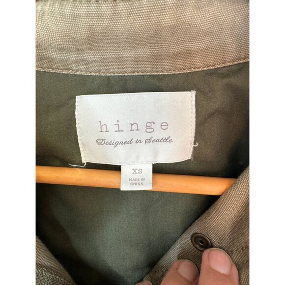Hinge Women's Olive Green Jacket Size XS long sleeve lightweight 100% cotton - Picture 5 of 11